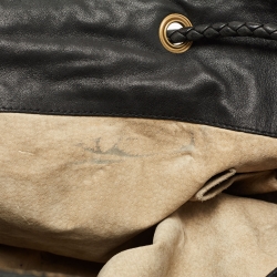 Pre Owned Bottega Veneta Black Intrecciato Leather Farfalle Draw String Bag