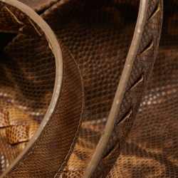 Pre Owned Bottega Veneta Brown Karung Leather Tote