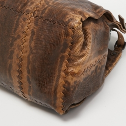 Pre Owned Bottega Veneta Brown Karung Leather Tote