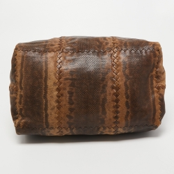 Pre Owned Bottega Veneta Brown Karung Leather Tote