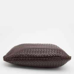 Pre Owned Bottega Veneta Dark Brown Intrecciato Leather Medium Veneta Hobo