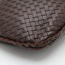 Pre Owned Bottega Veneta Dark Brown Intrecciato Leather Medium Veneta Hobo