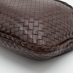Pre Owned Bottega Veneta Dark Brown Intrecciato Leather Medium Veneta Hobo