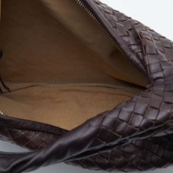 Pre Owned Bottega Veneta Dark Brown Intrecciato Leather Medium Veneta Hobo