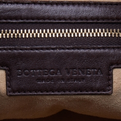 Pre Owned Bottega Veneta Dark Brown Intrecciato Leather Medium Veneta Hobo