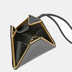 Pre Owned Bottega Veneta Black Leather Spazzolato Pyramid Bag