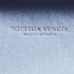 Pre Owned Bottega Veneta Blue Satin and Water Snake Trim Knot Clutch