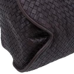 Pre Owned Bottega Veneta Brown Leather Large Intrecciato Hobo