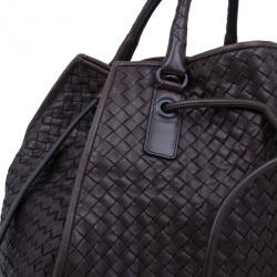 Pre Owned Bottega Veneta Brown Leather Large Intrecciato Hobo