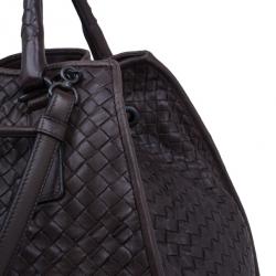 Pre Owned Bottega Veneta Brown Leather Large Intrecciato Hobo