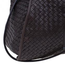 Pre Owned Bottega Veneta Brown Leather Large Intrecciato Hobo
