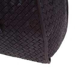 Pre Owned Bottega Veneta Brown Leather Large Intrecciato Hobo