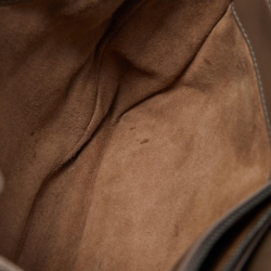 Pre Owned Bottega Veneta Dark Grey Intrecciato Leather Flap Shoulder Bag