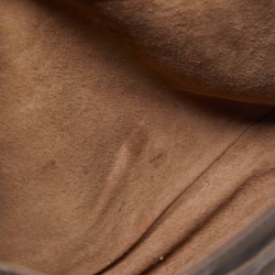 Pre Owned Bottega Veneta Dark Grey Intrecciato Leather Flap Shoulder Bag