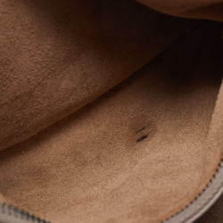 Pre Owned Bottega Veneta Dark Grey Intrecciato Leather Flap Shoulder Bag