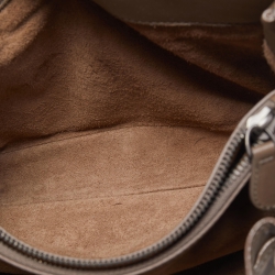 Pre Owned Bottega Veneta Dark Grey Intrecciato Leather Flap Shoulder Bag