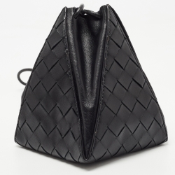 مملوكة مسبقًا Bottega Veneta Black Leather Mini Knot Bucket Clutch Bag