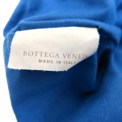 Pre Owned Bottega Veneta Blue Canvas Shopper Tote
