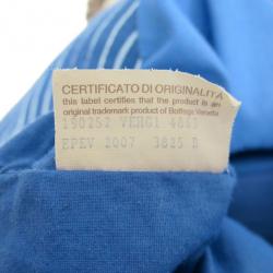 Pre Owned Bottega Veneta Blue Canvas Shopper Tote