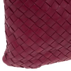 Pre Owned Bottega Veneta Red Woven Leather Tote