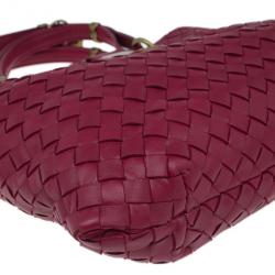 Pre Owned Bottega Veneta Red Woven Leather Tote
