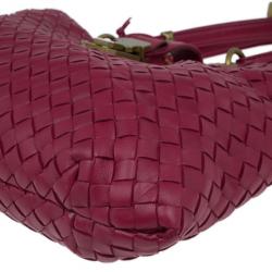 Pre Owned Bottega Veneta Red Woven Leather Tote