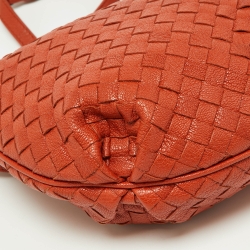 Pre Owned Bottega Veneta Brown Rust Intrecciato Leather Crossbody Bag