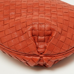 Pre Owned Bottega Veneta Brown Rust Intrecciato Leather Crossbody Bag