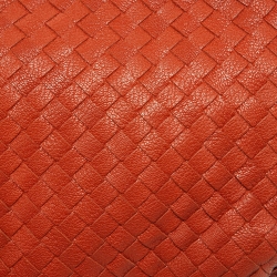 Pre Owned Bottega Veneta Brown Rust Intrecciato Leather Crossbody Bag