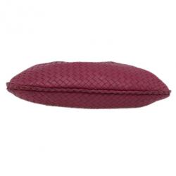 Pre Owned Bottega Veneta Pink Lambskin Medium Intrecciato Hobo