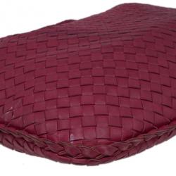 Pre Owned Bottega Veneta Pink Lambskin Medium Intrecciato Hobo