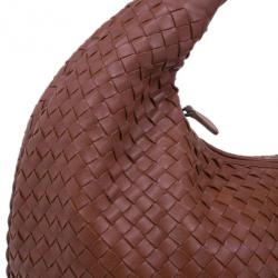 Pre Owned Bottega Veneta Brown Leather Large Intrecciato Hobo