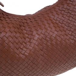 Pre Owned Bottega Veneta Brown Leather Large Intrecciato Hobo