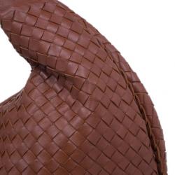 Pre Owned Bottega Veneta Brown Leather Large Intrecciato Hobo