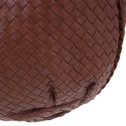 Pre Owned Bottega Veneta Brown Leather Large Intrecciato Hobo