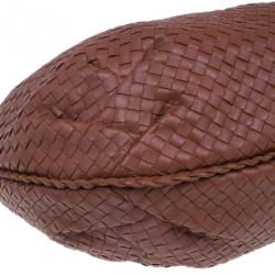 Pre Owned Bottega Veneta Brown Leather Large Intrecciato Hobo