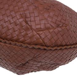 Pre Owned Bottega Veneta Brown Leather Large Intrecciato Hobo