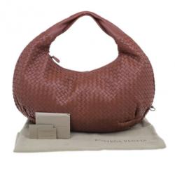Pre Owned Bottega Veneta Brown Leather Large Intrecciato Hobo