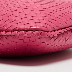 Pre Owned Bottega Veneta Pink Intrecciato Leather Medium Veneta Hobo