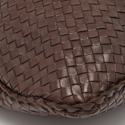 Pre Owned Bottega Veneta Choco Brown Intrecciato Leather Veneta Hobo