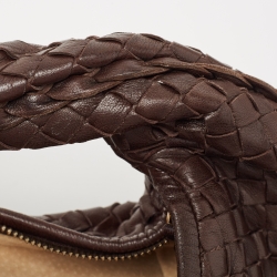Pre Owned Bottega Veneta Choco Brown Intrecciato Leather Veneta Hobo
