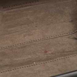 Pre Owned Bottega Veneta Black Intrecciato Watersnake and Leather Knot Chain Clutch