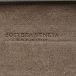 Pre Owned Bottega Veneta Black Intrecciato Watersnake and Leather Knot Chain Clutch