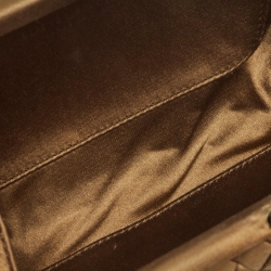 Pre Owned Bottega Veneta Brown Intrecciato Satin Knot Clutch