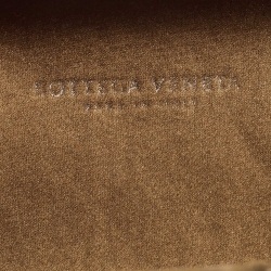 Pre Owned Bottega Veneta Brown Intrecciato Satin Knot Clutch