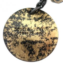 Pre Owned Bottega Veneta Black and Gold Intrecciomirage Leather Chain Shoulder Bag