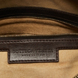 Pre Owned Bottega Veneta Dark Brown Intrecciato Leather Large Veneta Hobo