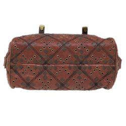 Pre Owned Bottega Veneta Orange Leather Boston Bag