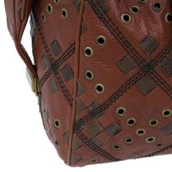 Pre Owned Bottega Veneta Orange Leather Boston Bag