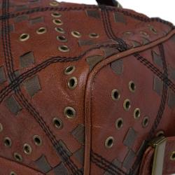 Pre Owned Bottega Veneta Orange Leather Boston Bag